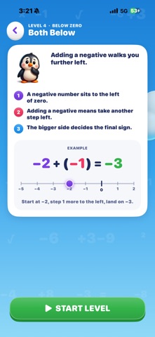 Negative Numbers - Math Learn iPhone screenshot