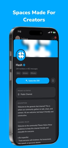 Hash: creator & fan community screenshot