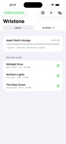 Wristone: Watch Audio Player iPhone screenshot