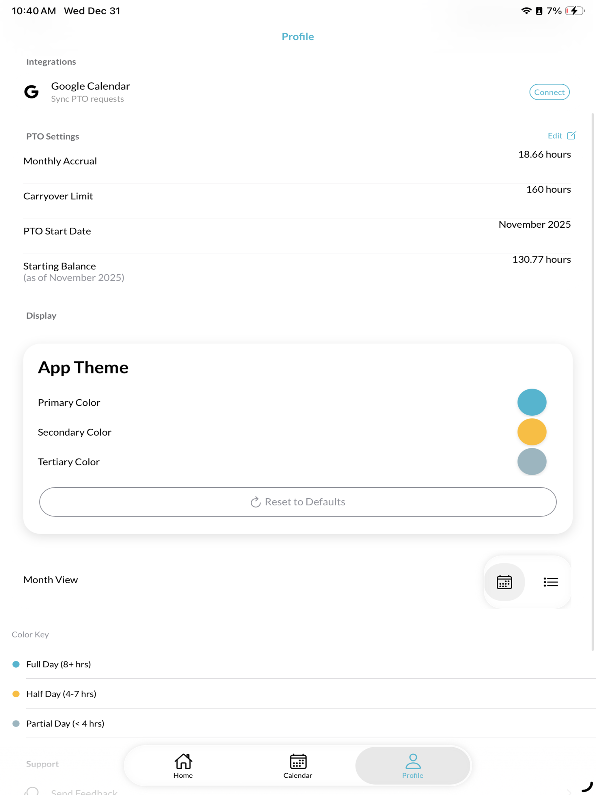 PlayTime: PTO Tracker