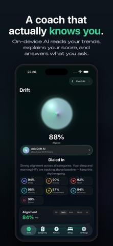Drift: Longevity Health Coach iPhone screenshot