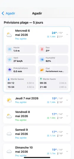 Скриншот Meteo Maroc на iPhone 6