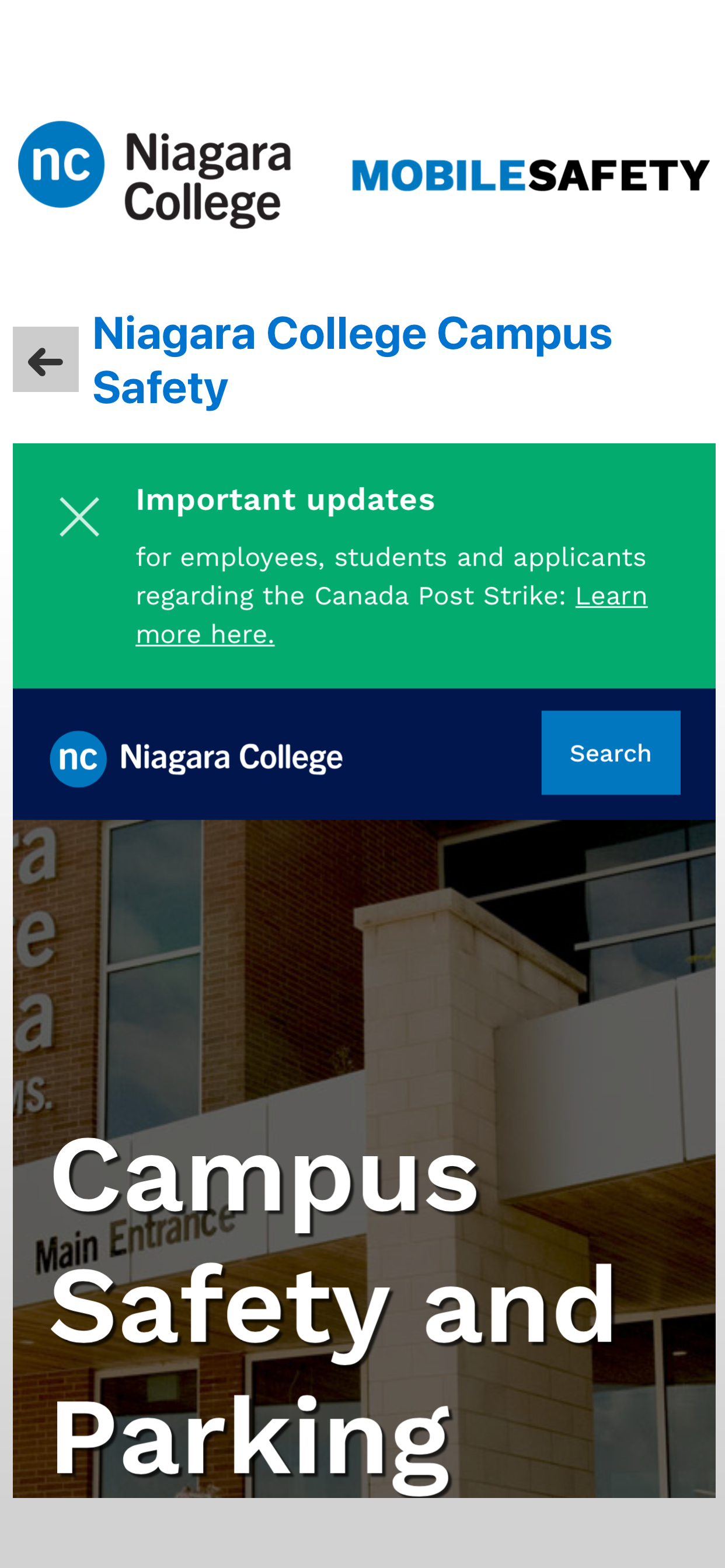 Mobile Safety Niagara College