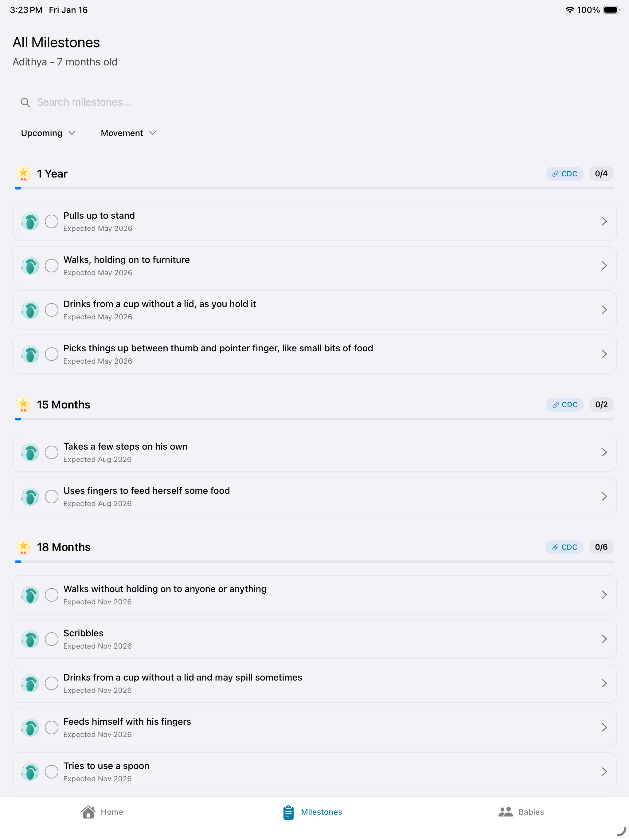 Baby Milestones Tracker screenshot 6