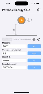 Potential Energy Calculator screenshot #4 for iPhone