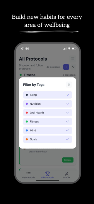 Longevity Habits - Protocols Screenshot 3 of 6