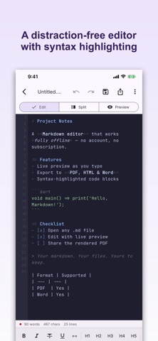 Markdown Editor and MD Viewer Screenshot 2 of 6
