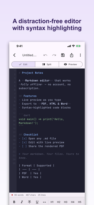Markdown Editor and MD Viewer Screenshot 2 of 6