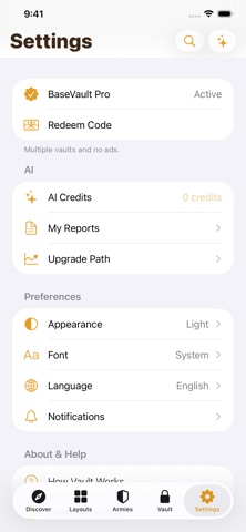 BaseVault iPhone screenshot