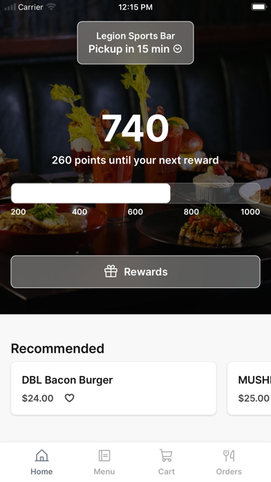 Legion Sports Bar app screenshot