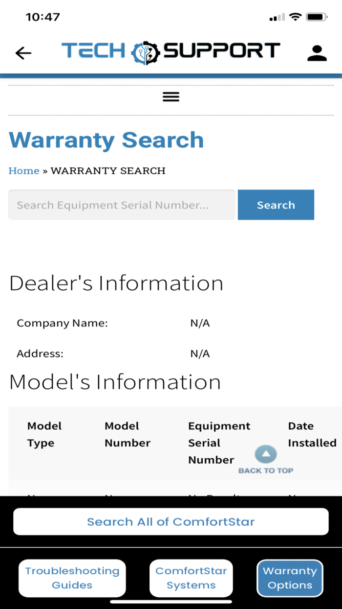 ComfortStar Tech Support