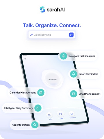 SarahAI Executive Assistant iPad screenshot