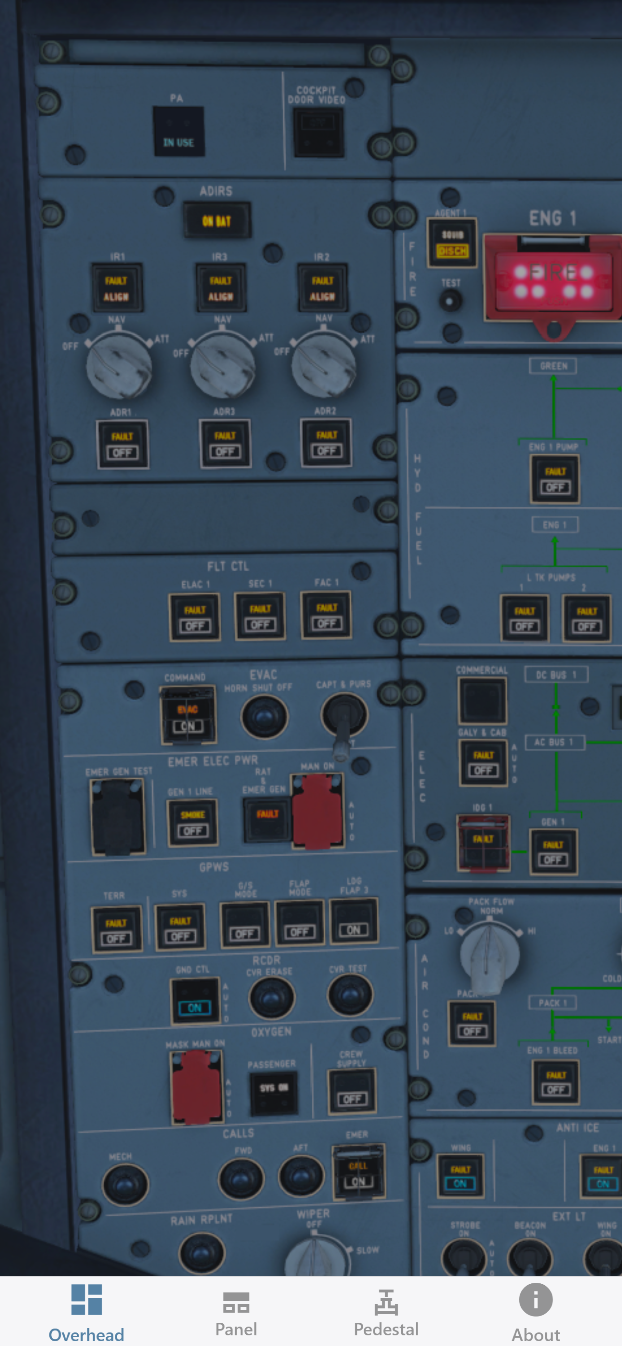 A320 Lights and Switches