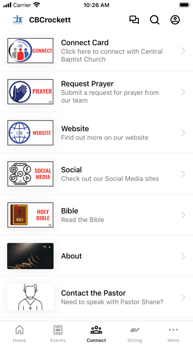 Central Baptist Crockett Screenshot