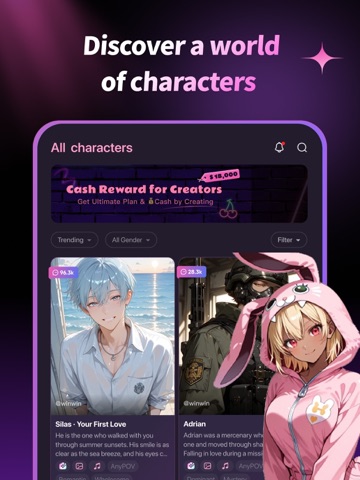 CraveU AI: Roleplay Chat iPad screenshot