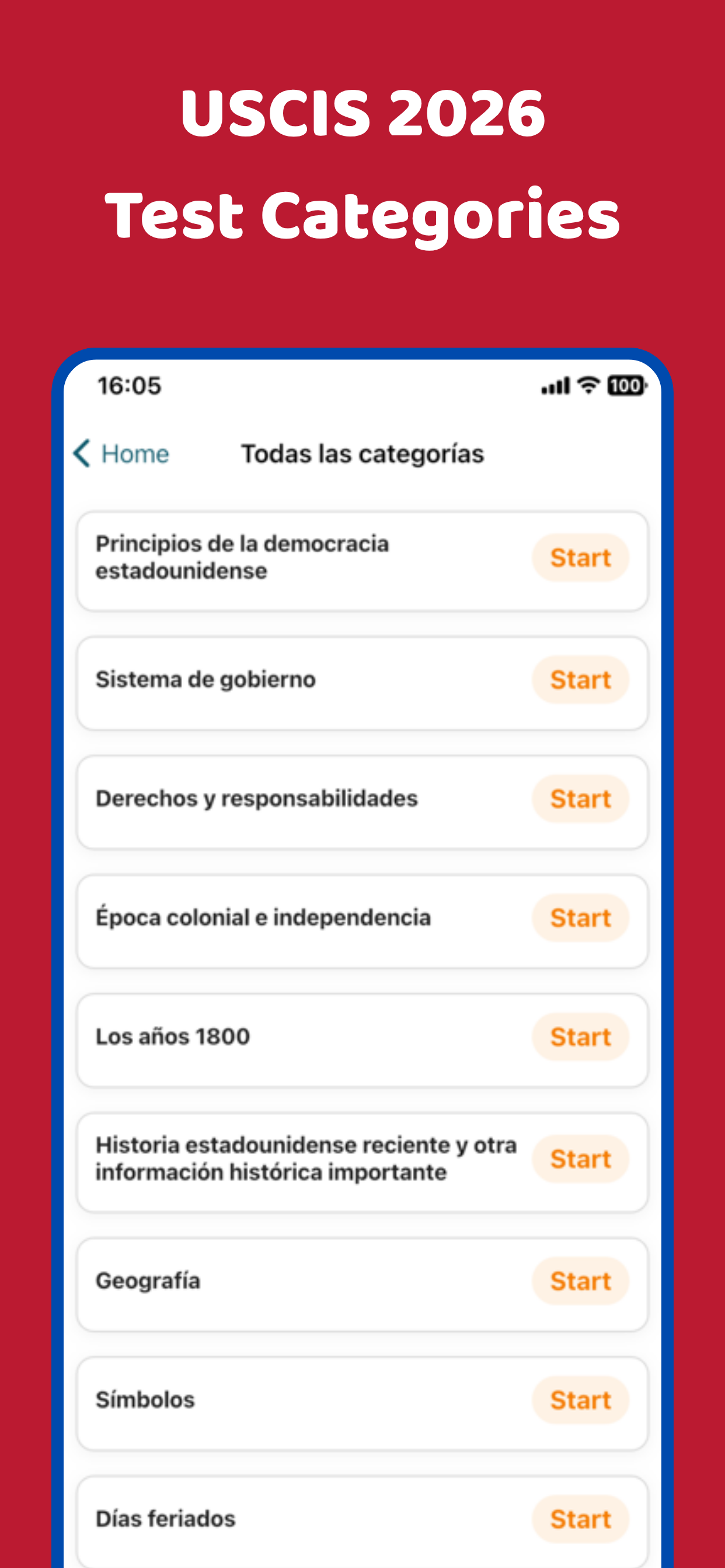 Examen de Ciudadanía de EE UU*