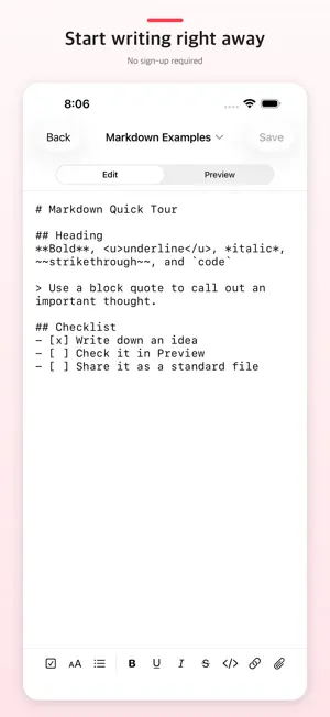 Kihya Memo: Notes & Markdown screenshot 2