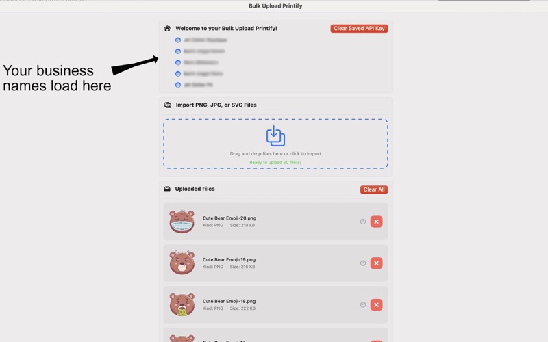 Bulk Upload Printify screenshot