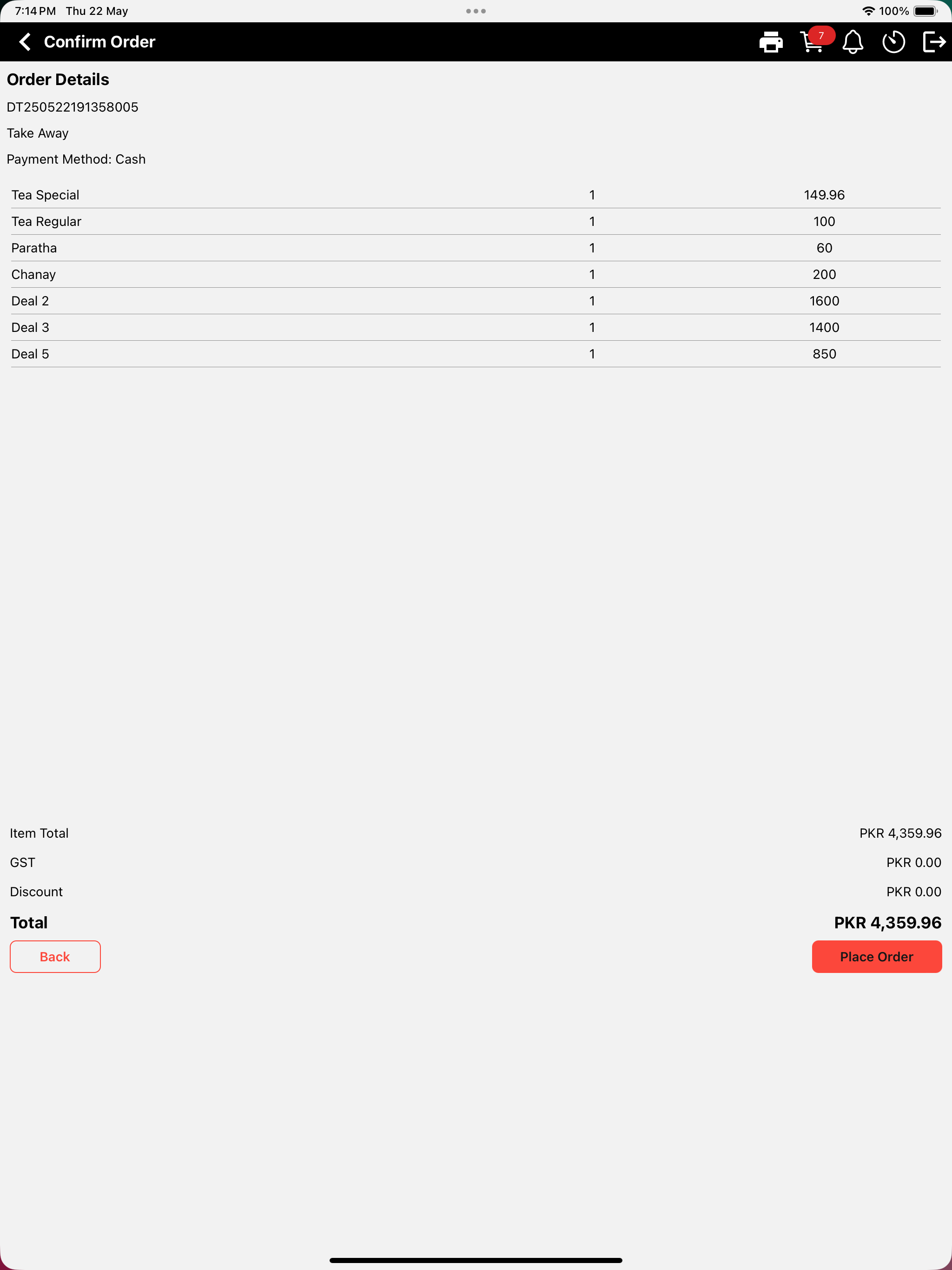 Foodnerd - Order Taker