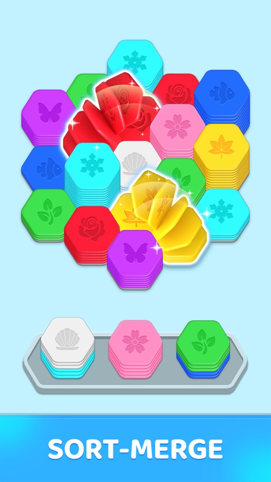 #1. Hexagon Sort: Emoji Match 3d (iOS) 由: Wahab Ahmad