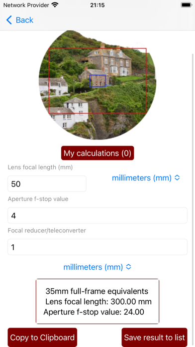 CropFactorPro: Lens Calculator Screenshot