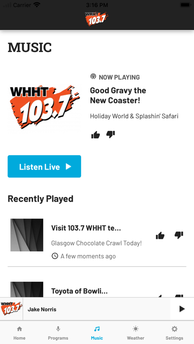 103.7 WHHT Screenshot
