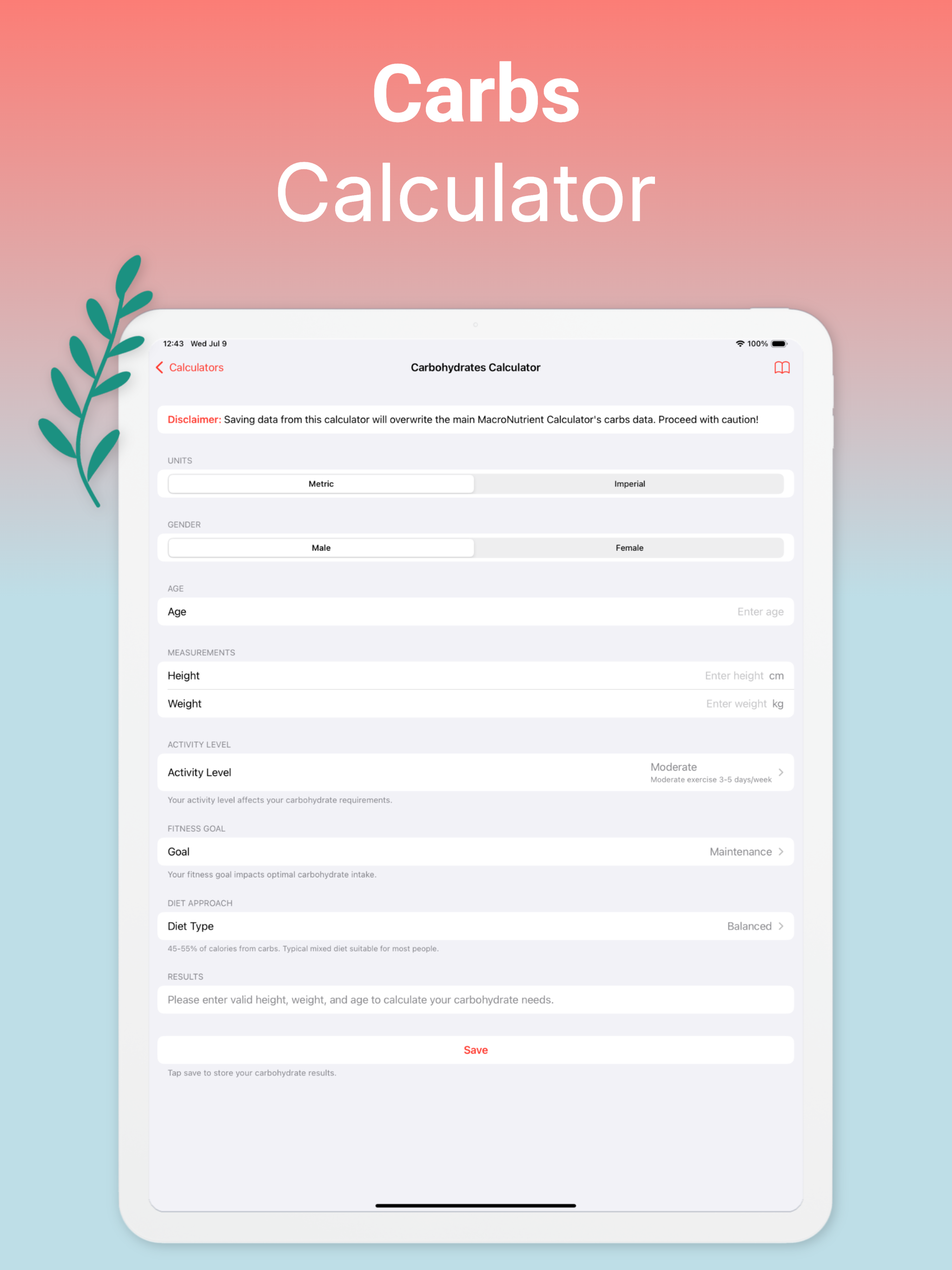 Macro Calculator – Daily Goals