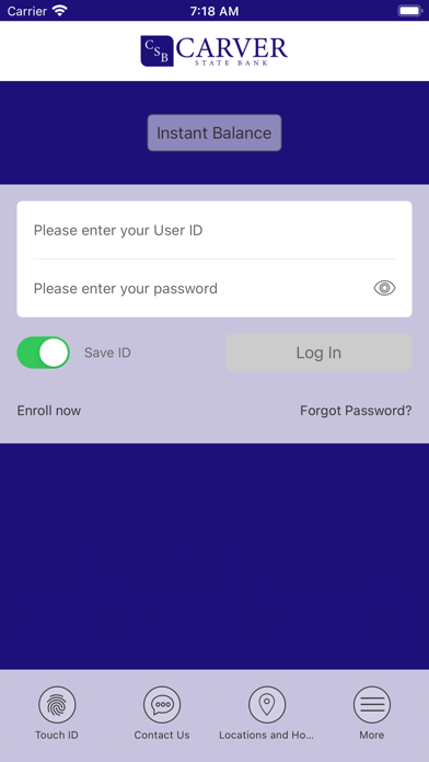 Carver State Bank Mobile App iPhone screenshot 2 - Finance app