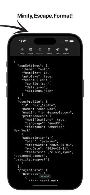 JSON Utilities iPhone screenshot 2