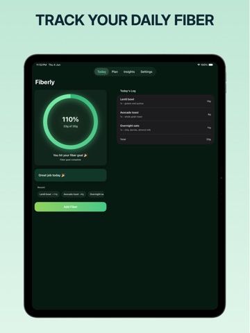 Fiber Tracker - Fiberly iPad screenshot