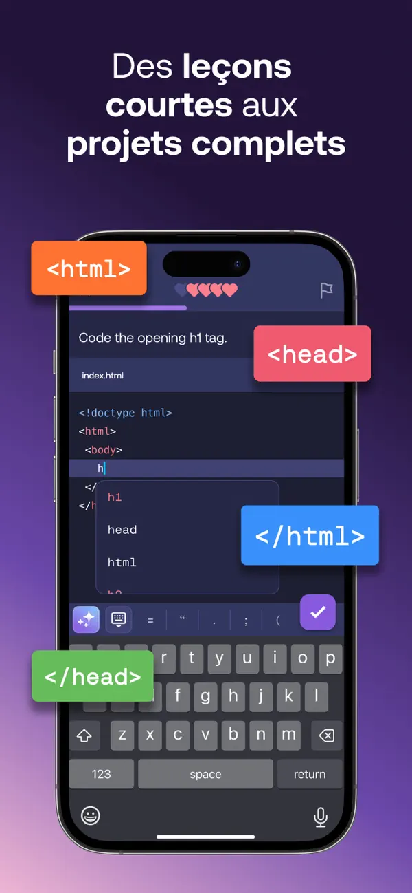 Screenshot #3 pour Mimo: Codage Python, HTML, CSS