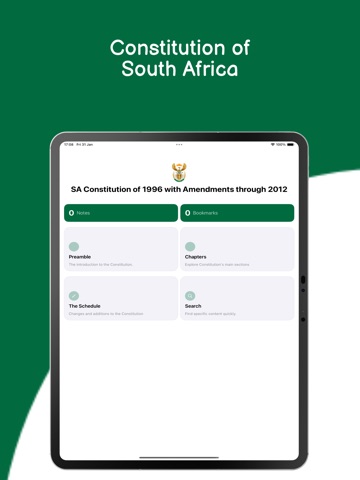 South Africa's Constitution iPad screenshot