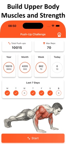 Push Up Home Workout Logger Screenshot 1 of 10