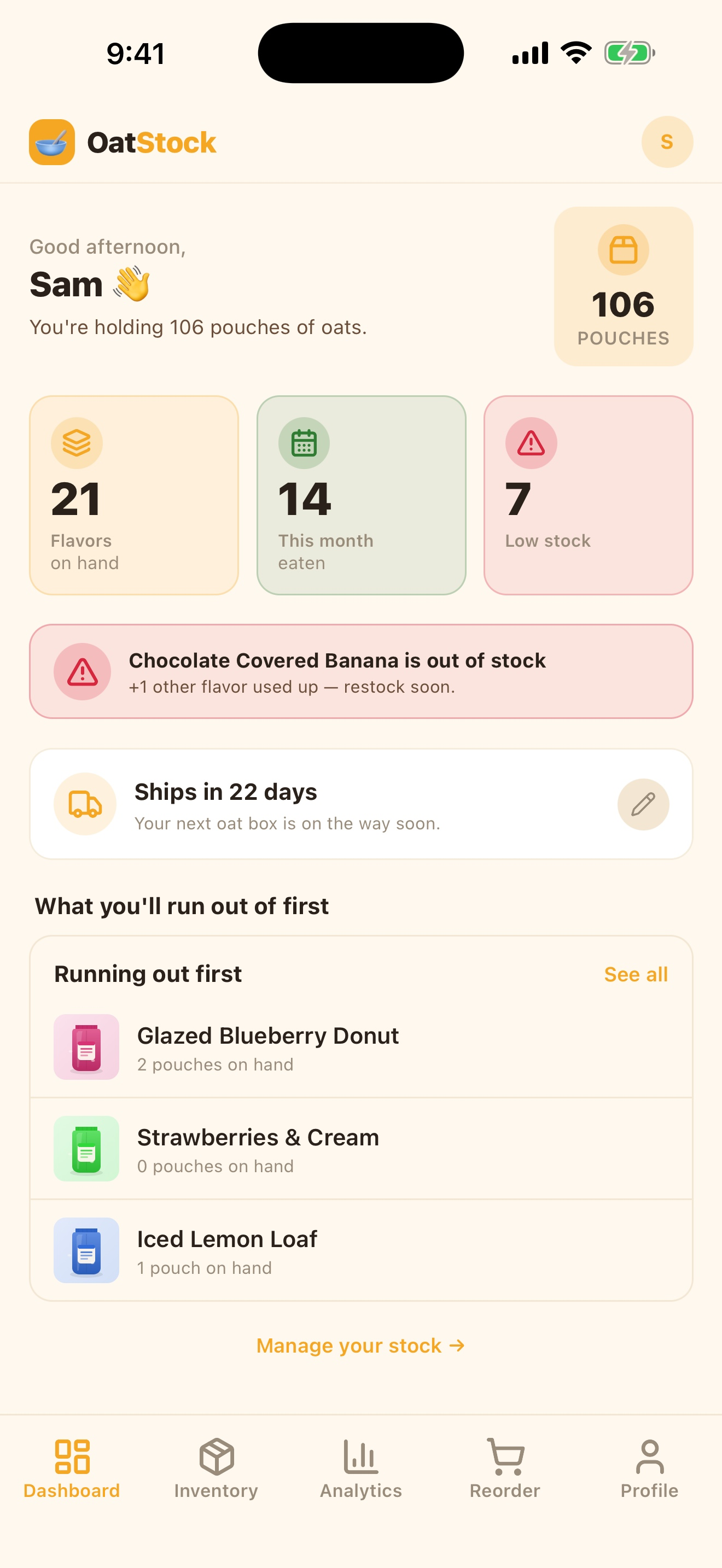 OatStock: Oat Pouch Tracker screenshot 4