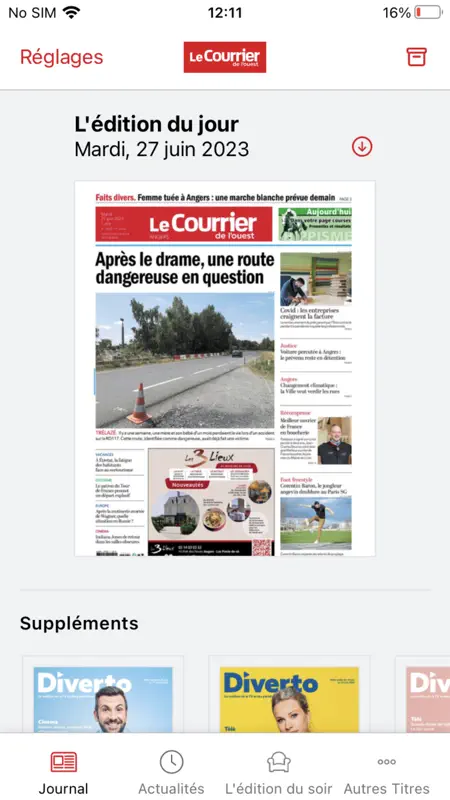 Le Courrier de l'Ouest Journal screenshot 1 of 6