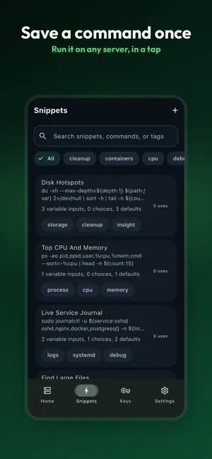 ShellPilot: SSH & Snippets screenshot 1