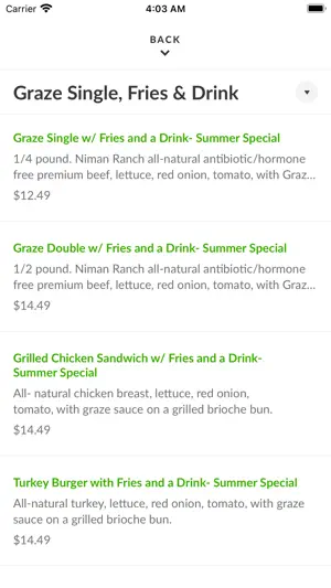 Graze Premium Burgers screenshot 3
