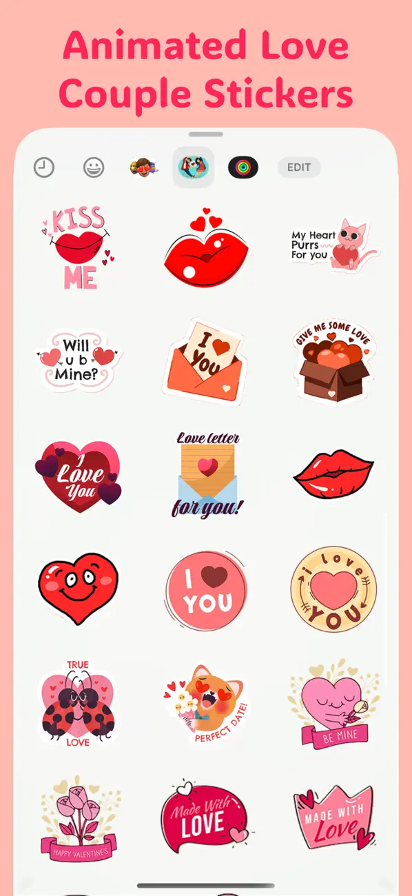 #4. Animated Love Couple Stickers (iOS) By: Vikas Kumar