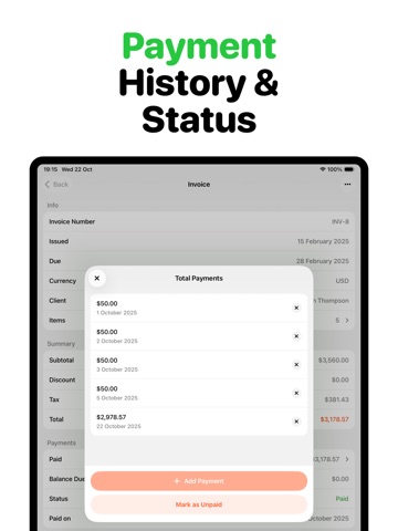 Easy Invoice Maker • Estimate iPad screenshot