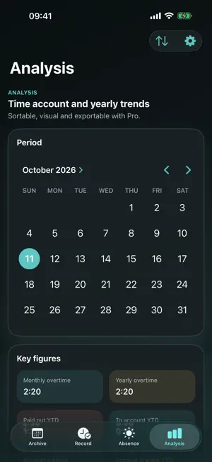 Stundenarchiv: Timesheet Clock screenshot 4