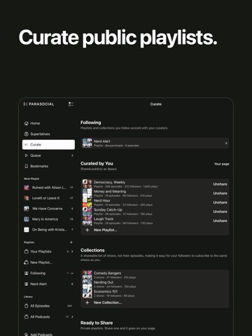 Parasocial: A Podcast Player iPad screenshot 3