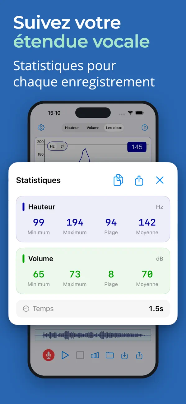 Screenshot #3 pour Voice Analyst: Ton & Volume