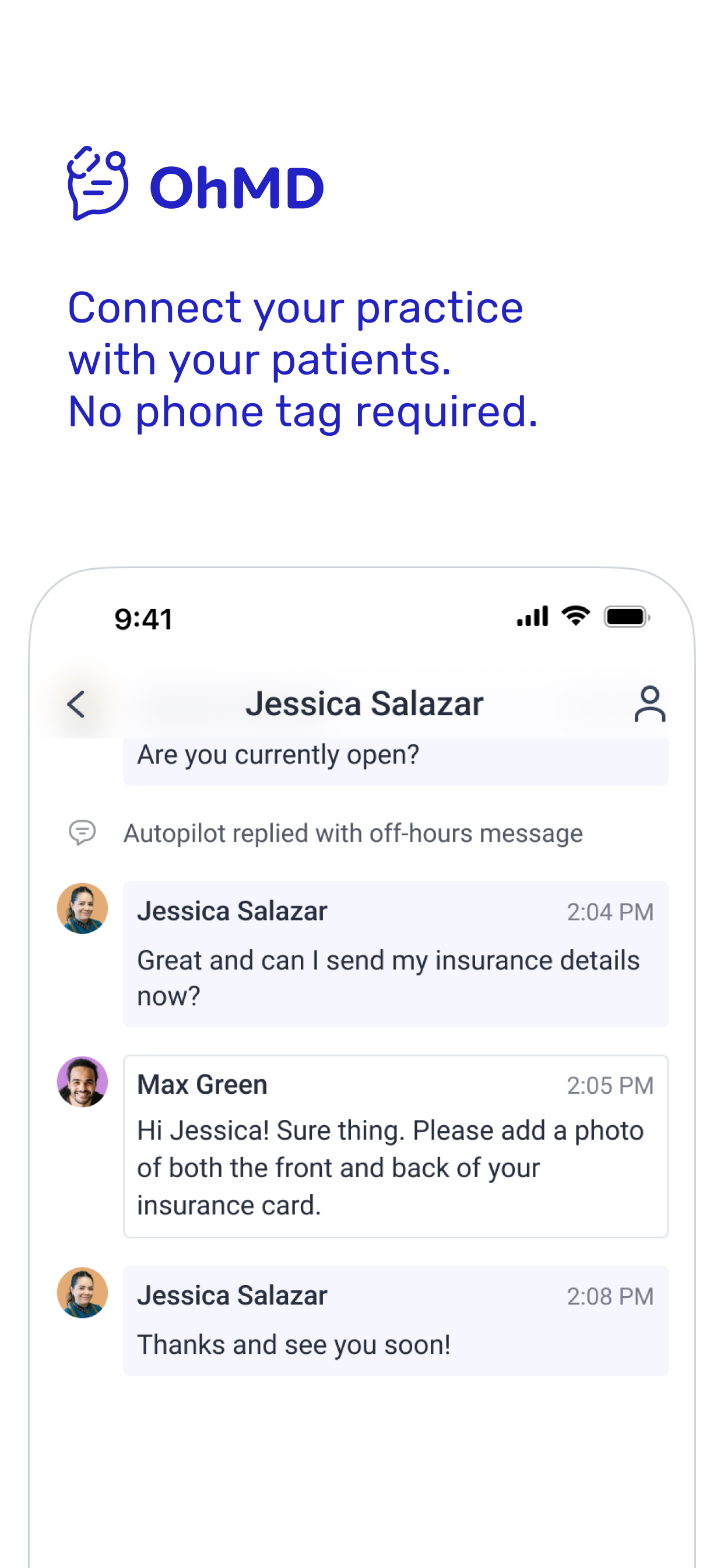 OhMD HIPAA Compliant Texting