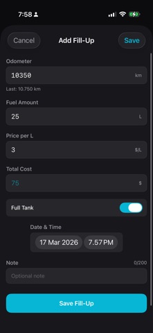 Fuel - Gas Mileage Tracker screenshot