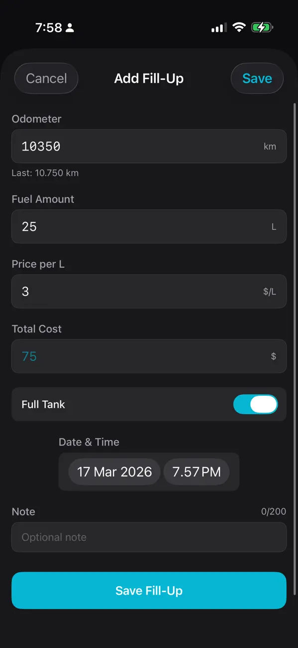 Screenshot #3 pour Fuel - Gas Mileage Tracker