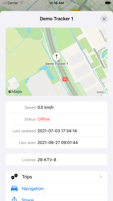 Car Tracker Screenshot