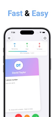 Delete Contacts: Swipe Cleaner screenshot