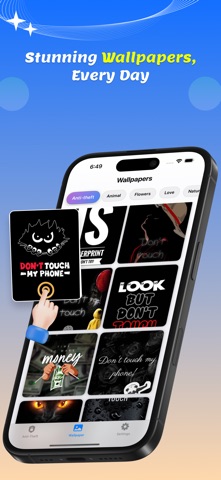 Anti theft : Don't touch phone iPhone screenshot