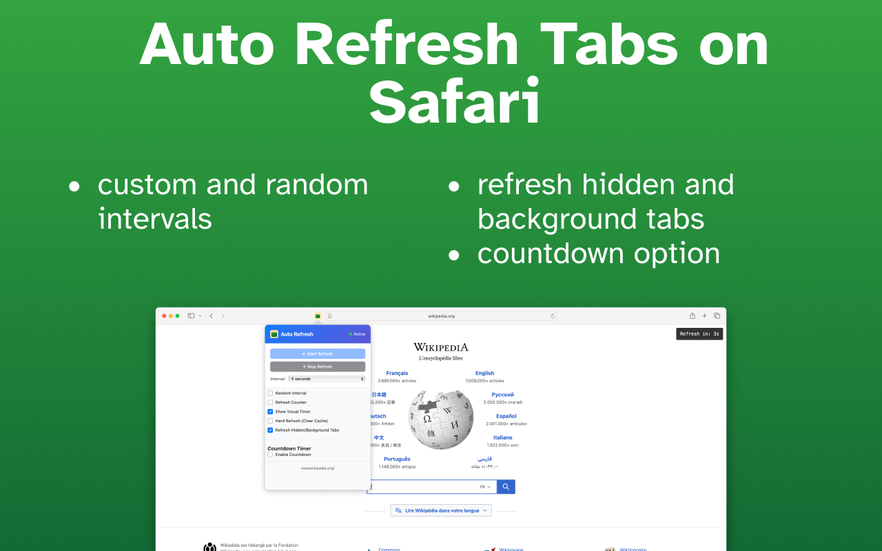 Auto Refresh++ for Safari
