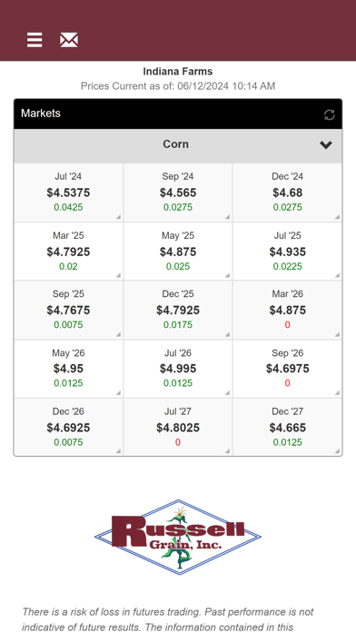 Russell Grain Mobile Screenshot